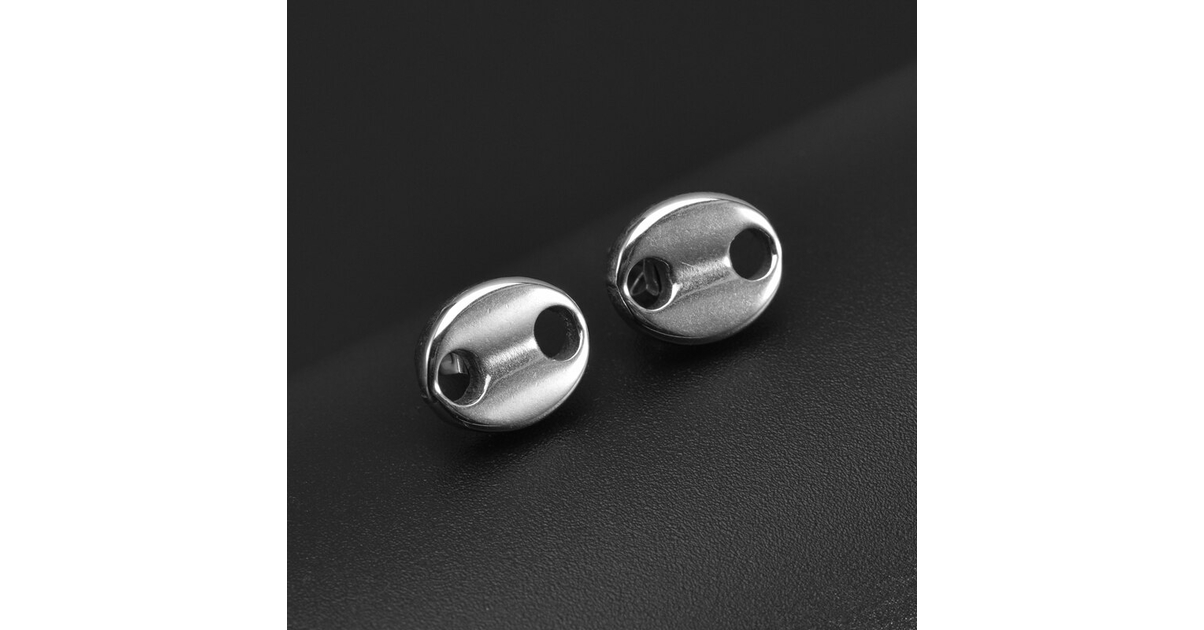 Boucle D'oreille Graine De Café Argent Homme Boucle d'Oreilles Graines de Café Acier Inox - Bijoux - Love Island Design